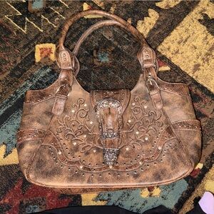 Elegant Brown Embellished Women's Bag